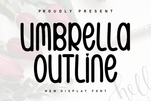 Umbrella Outline Font for Elegant Design